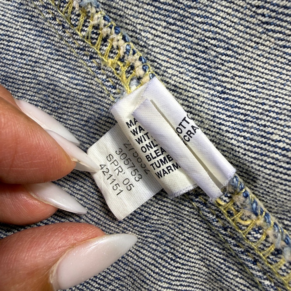 Gap Womens XS Wash Stretch Denim Trucker Jacket Cropped Blue 2YK from 2005 - Picture 7 of 8
